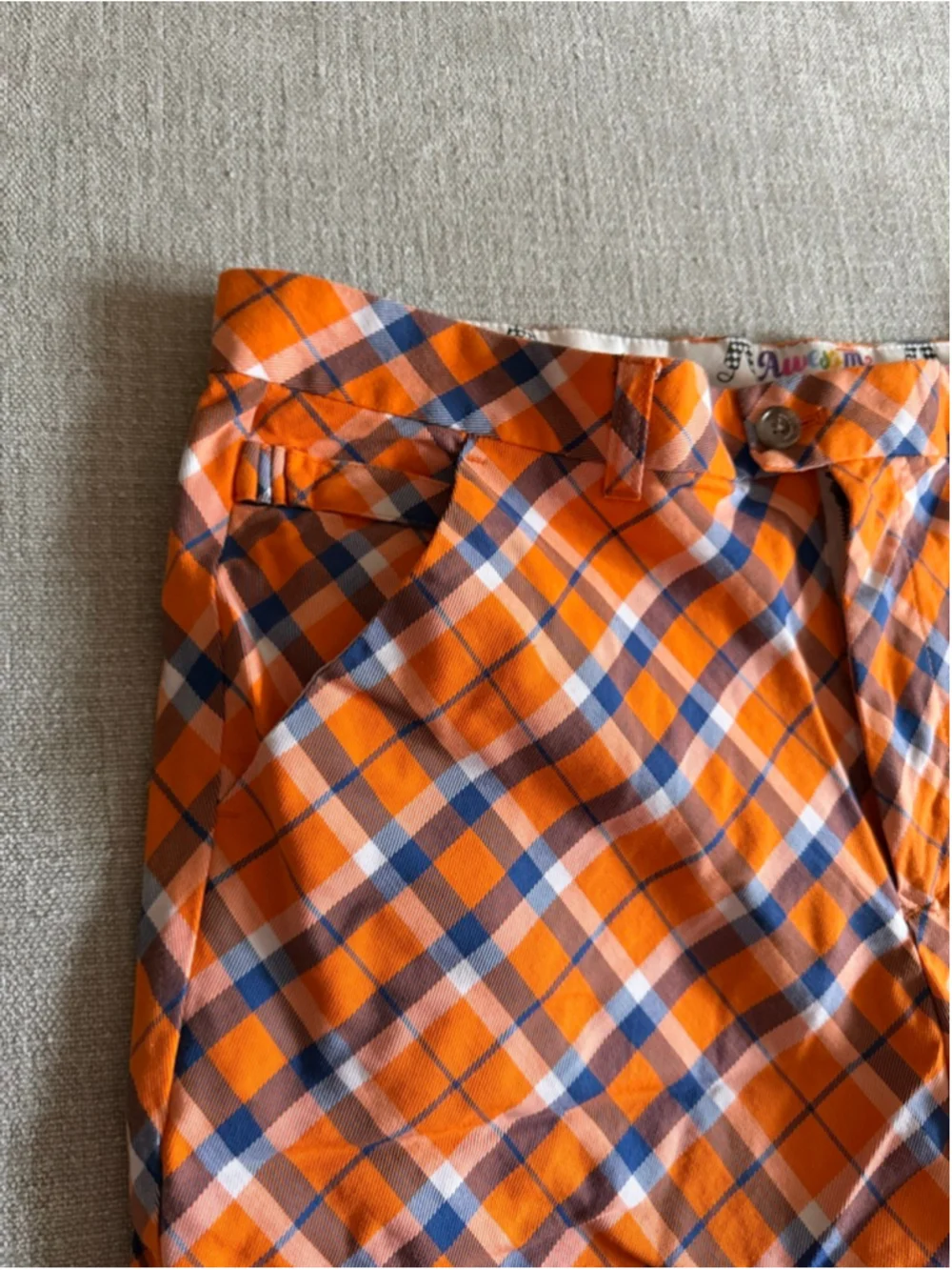 Royal & Awesome tangerine tartan shorts plaid golf shorts men’s size 38